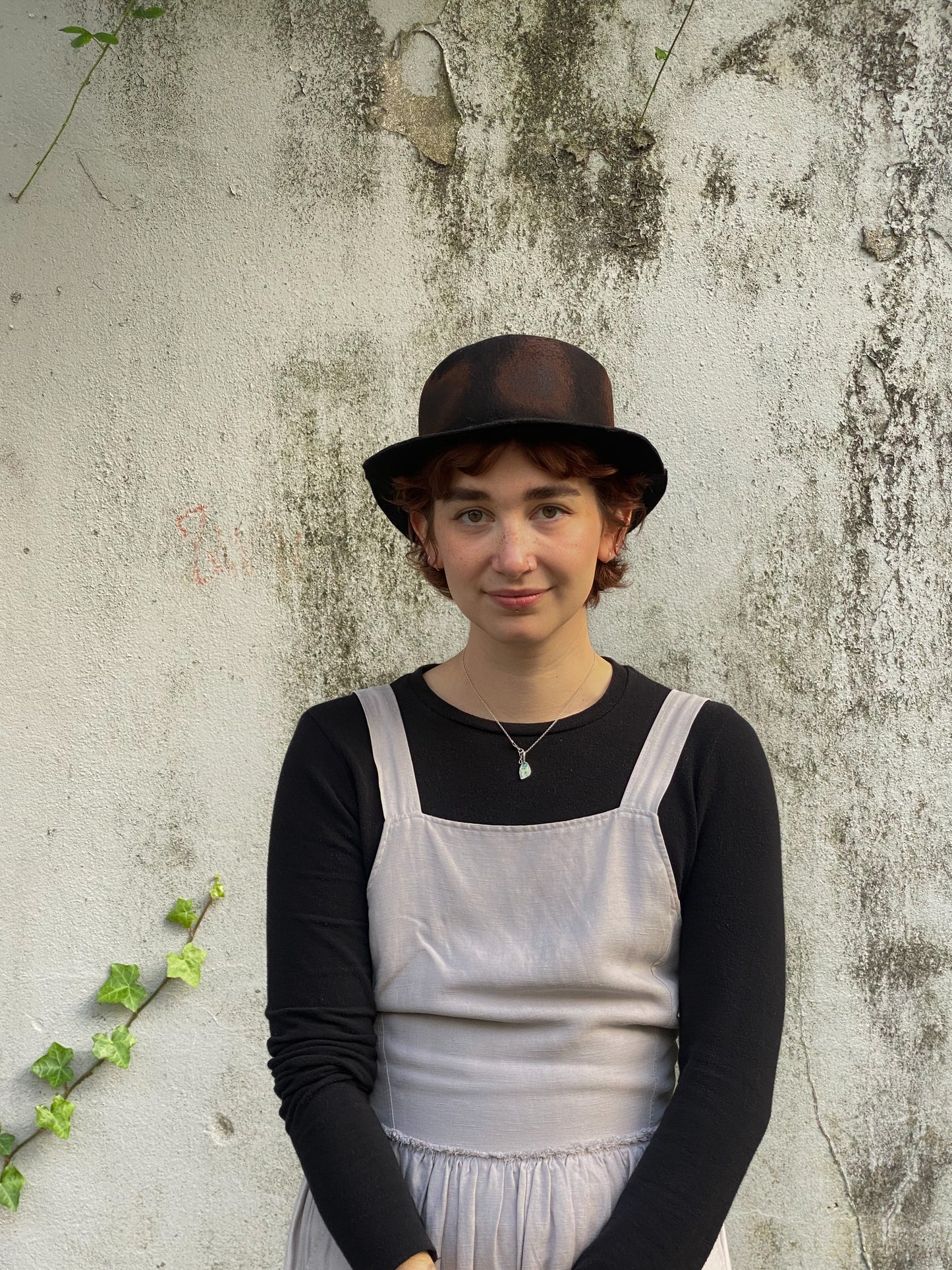 Boater hat, distressed- Tomoko Tahara millinery works