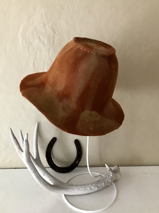 Distressed fur felt hat -  ranchers- Tomoko Tahara millinery works