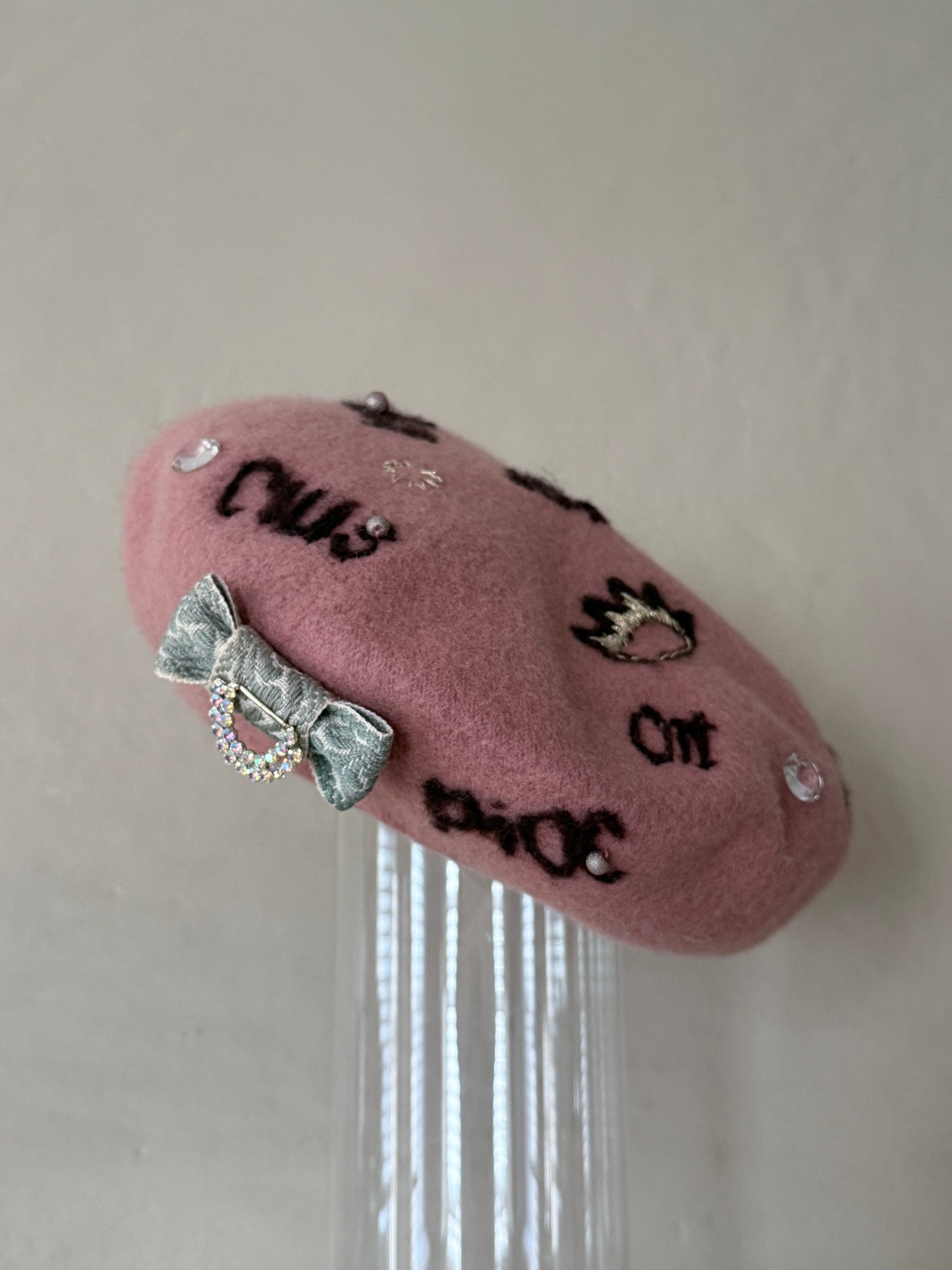 Fur felt pink beret - New Romancer