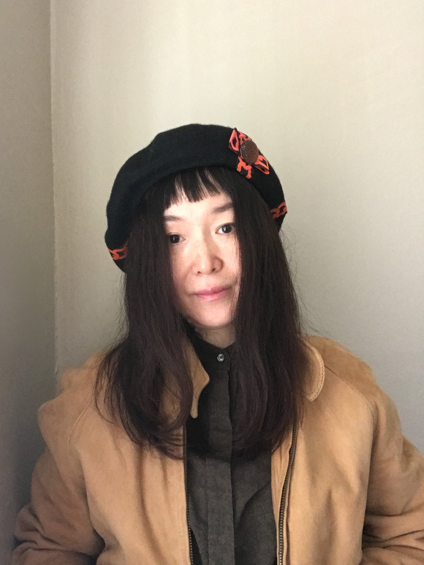 Art deco style beret - chains - Shipping free - Tomoko Tahara millinery works