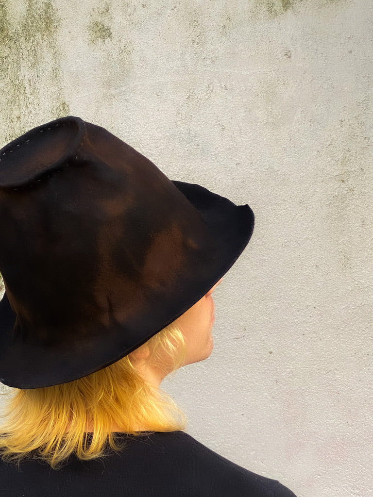 Bucket hat, distressed -  Ranchers 3- Tomoko Tahara millinery works