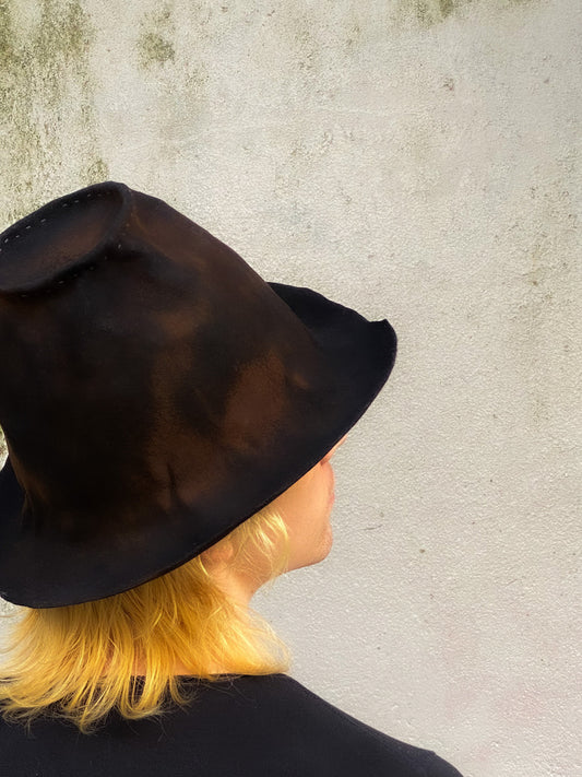 Bucket hat, distressed -  Ranchers 3- Tomoko Tahara millinery works