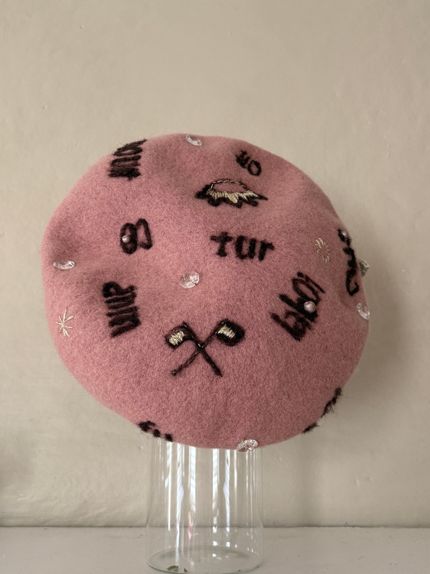 Fur felt pink beret - New Romancer