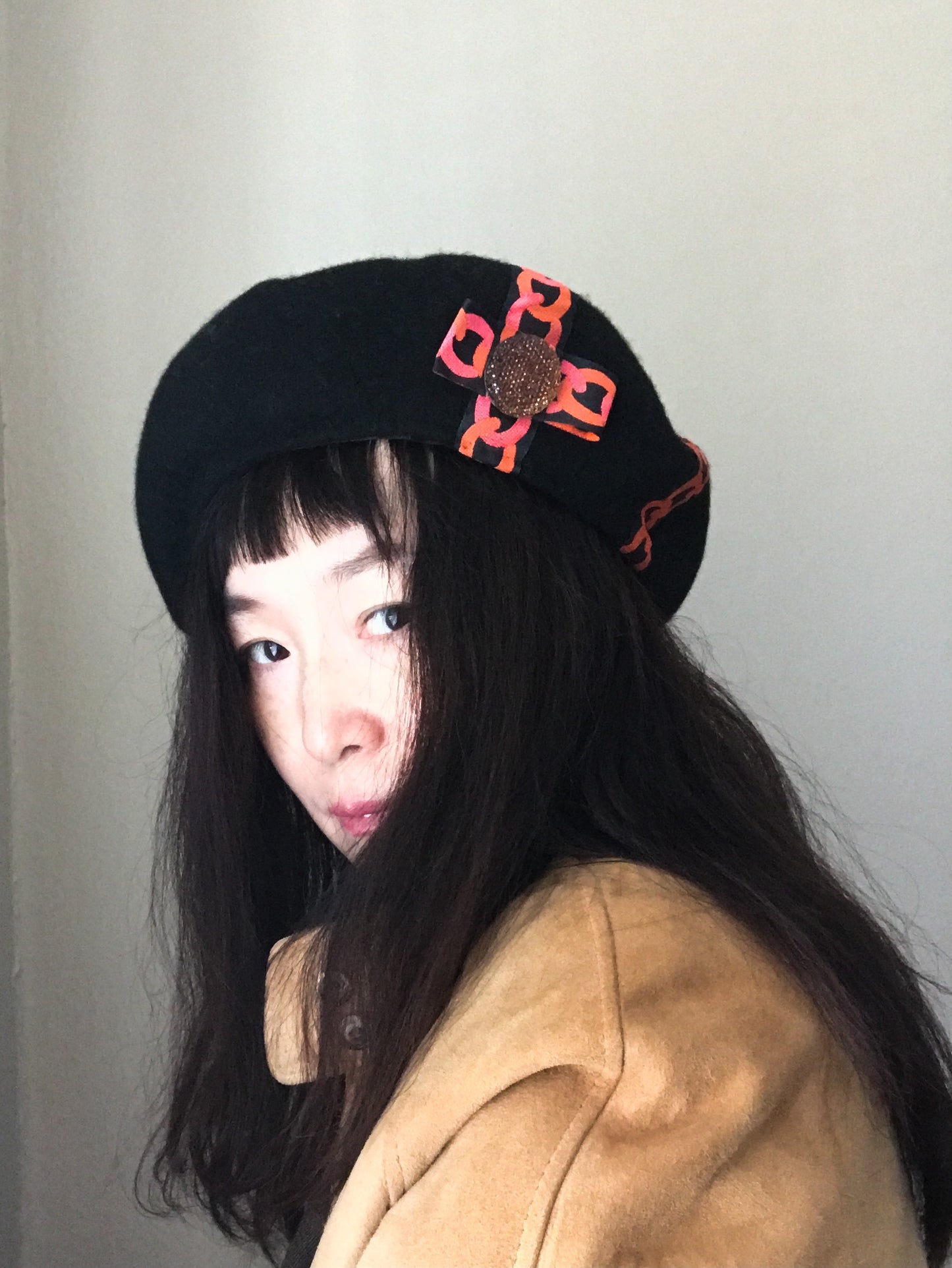 Art deco style beret - chains - Shipping free - Tomoko Tahara millinery works