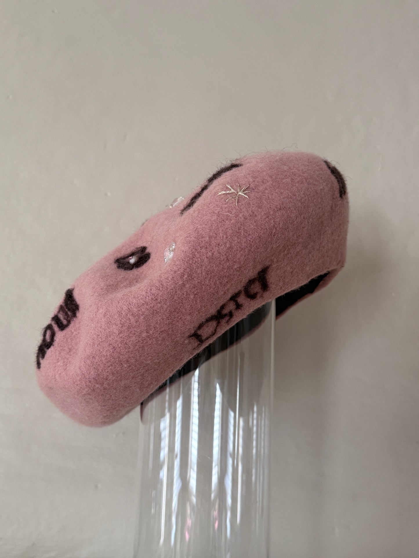 Fur felt pink beret - New Romancer