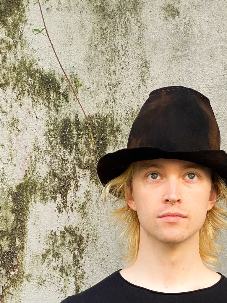 Bucket hat, distressed -  Ranchers 3- Tomoko Tahara millinery works