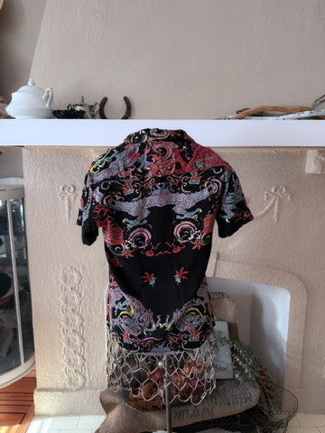 Dragon aloha shirt - Women XS - Cotton 100 %, 90s London designer, Joe Komodo