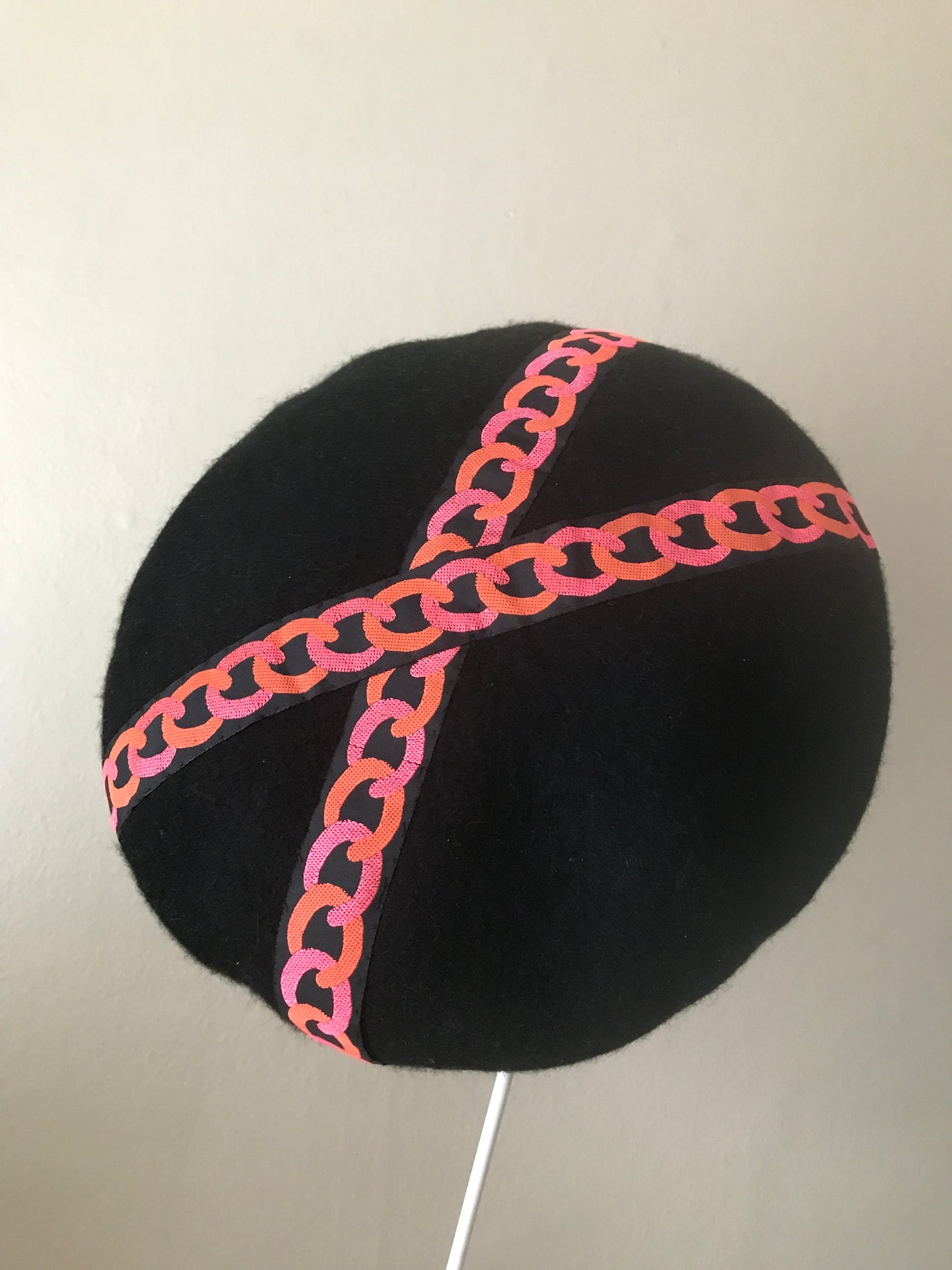 Art deco style beret - chains - Shipping free - Tomoko Tahara millinery works