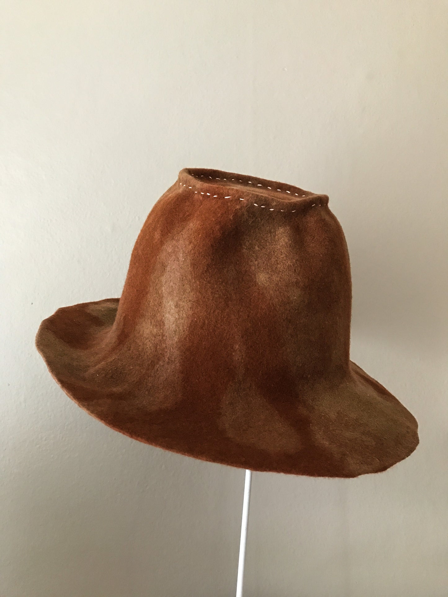 Distressed fur felt hat -  ranchers- Tomoko Tahara millinery works