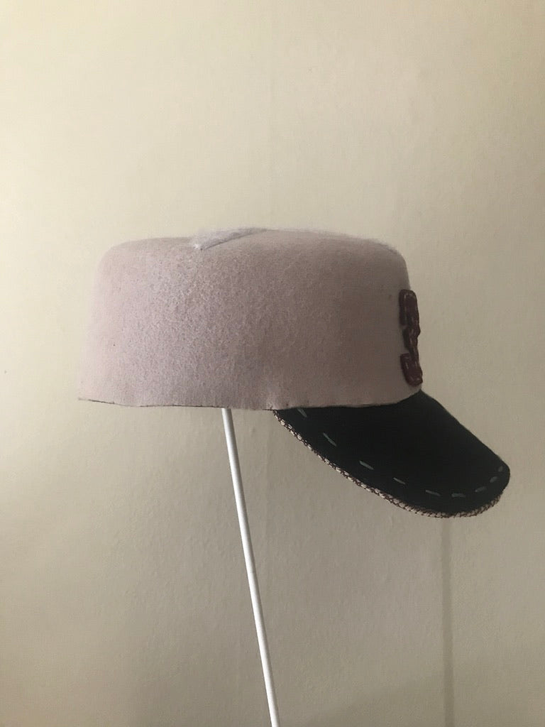 Fur felt baseball cap - Lucky star - Old time baseball hat inspired - Tomoko Tahara millinery works